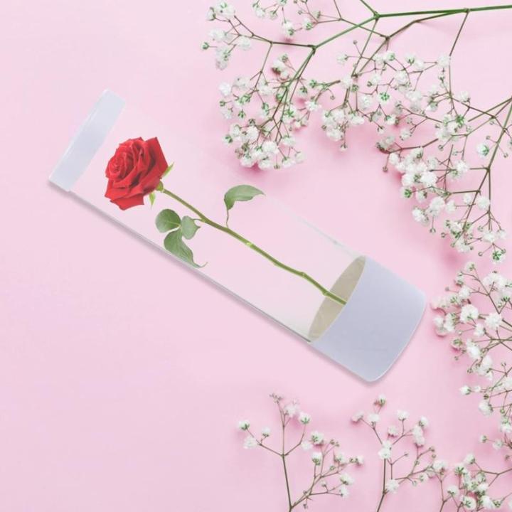 Verpakking zakken doos doorzichtige doos display doos roos verpakking doos met handvat deksel bloemen ordening doos bloemisten geleverd voor Home Shop ? Transparante acryl doos lip
