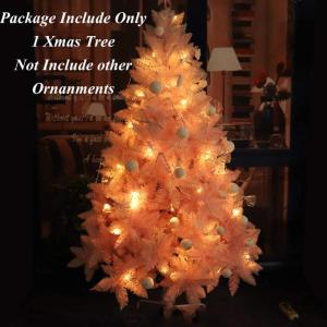 Rosa künstlicher Weihnachtsbaum, Weihnachtsbaum, aufklappbare Fichte, Matter PVC-Weihnachtsbaum mit Metallständer, hochwertiger verschlüsselter Weihnachtsbaum, Festliche ，7ft(