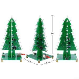 3D-Weihnachtsbaum-LED-Bausatz zum Selbermachen, LED-Weihnachtsbaum, Leiterplatte, Montageset (3 Farben)