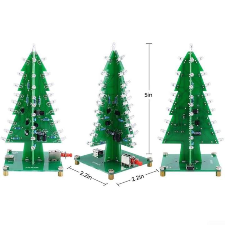 3D-Weihnachtsbaum-LED-Bausatz zum Selbermachen, LED-Weihnachtsbaum, Leiterplatte, Montageset (3 Farben)
