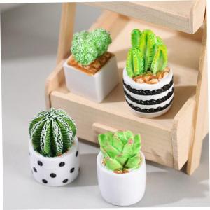 40 stuks kunstmatige cactus kantoordecoratie kantoorinrichting tuin miniatuur ornament installatie kunsthandwerk van hars mini bonsai model kleine bloementjes glas plant