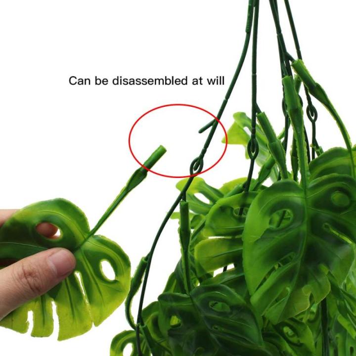 2 stuks kunstmatige Monsterabladeren Kunstmatige klimop Bladslinger Planten Wijnstok Hangende Faux Tropische Monstera Palmbladeren Nep-klimopplanten voor binnen, buiten, huis, tuin
