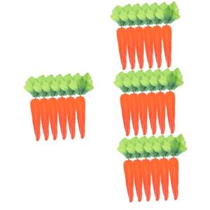 4 Sätze Karotten Basteln Frühlingsschaum Karotten Gefälschtes Karottenmodell Künstliche Lebensmittel-Requisiten Karottendekor Künstliches Gemüse Pflanzendekor Plastik 6 Stüc
