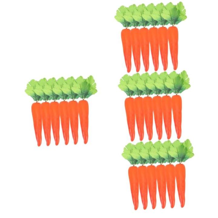 4 Sätze Karotten Basteln Frühlingsschaum Karotten Gefälschtes Karottenmodell Künstliche Lebensmittel-Requisiten Karottendekor Künstliches Gemüse Pflanzendekor Plastik 6 Stüc
