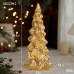 Exquisiter Glas-Weihnachtsbaum mit Lichtern, Glas-Weihnachtsbaum mit Lichtern, Tischplatte, dekorativer Weihnachtsbaum, Leuchtturm-Ornamente (B)