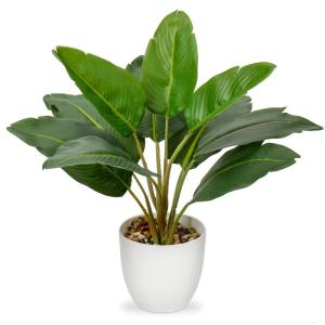 , paradijsvogel, lijkt op een echte plastic groene plant, tropische kunstkamerplant, palm, potplant met 10 bananenbladeren, voor slaapkamer, woonkamer, kantoor, decoratie