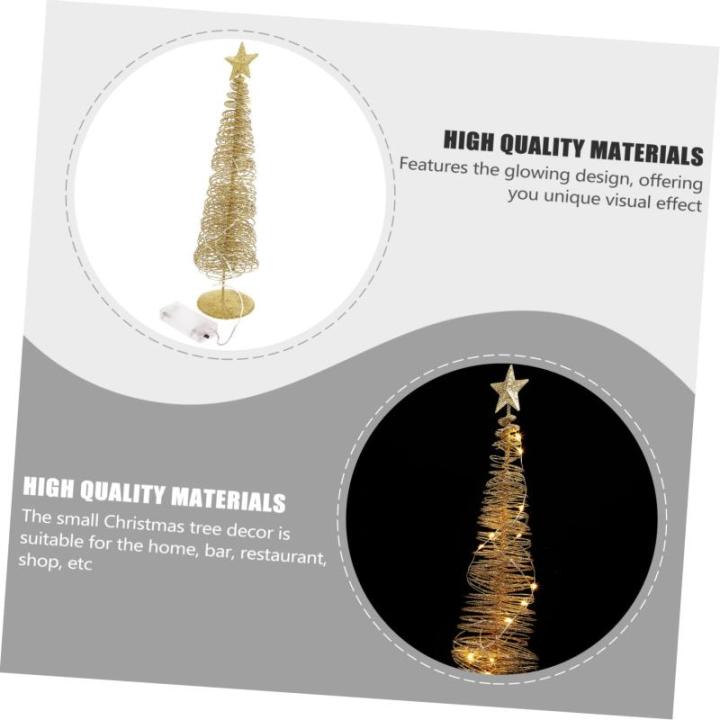 1 stks lichtgevende kerstboom tafellamp boom verlichte berk kerst kerstdecoratie lichtgevende kerstbomen festival decor kerstscène ornament smeedijzer goud