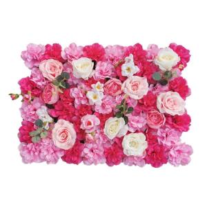 1 stuk 40 cm x 60 cm bloemenwandpaneel, , wandpaneel, bloemen, achtergrond, voor bruiloft, verjaardag, feest, woondecoratie, wanddecoratie, rozenrood A