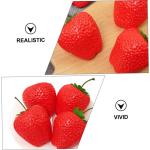 1 Satz Simulation Große Erdbeere Lebensechte Künstliche Fruchtrequisiten Realistisches Obstspielzeug Künstliche Erdbeeren Attrappen Für Desserttische Gefälschte Erdbeeren 4 St