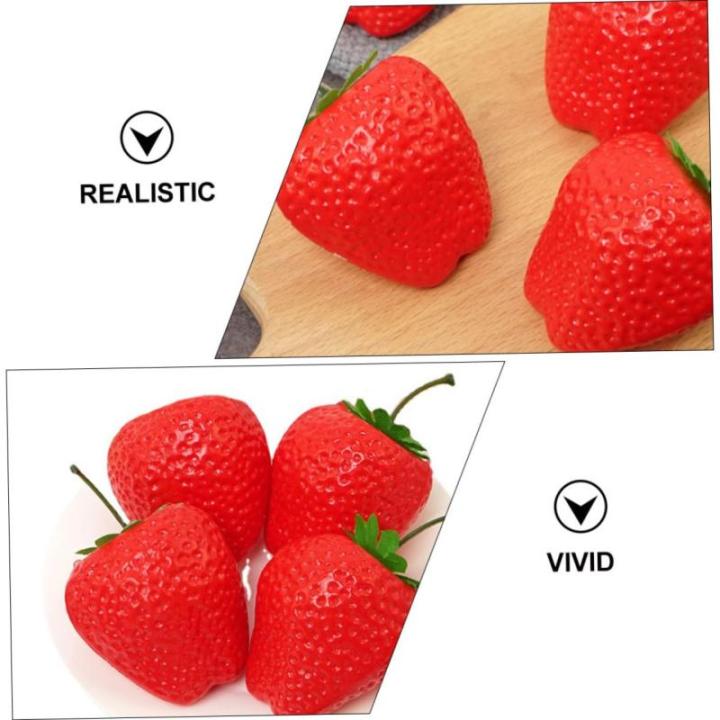 1 Satz Simulation Große Erdbeere Lebensechte Künstliche Fruchtrequisiten Realistisches Obstspielzeug Künstliche Erdbeeren Attrappen Für Desserttische Gefälschte Erdbeeren 4 St