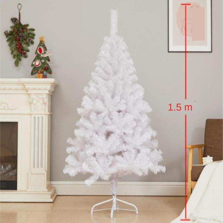 Weihnachtsbaum Weißer Künstlicher Weihnachtsbaum Mit Metallstütze, Weihnachtsbaum for Den Innen- Und Außenbereich, Weihnachtsdekoration Christbaum(1.5m)