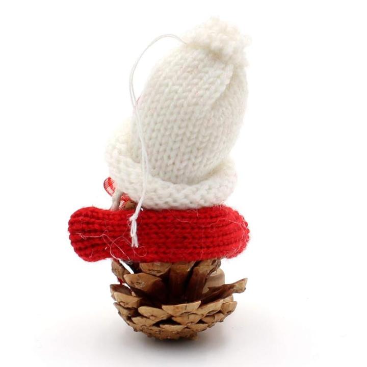 Brei/houten poppen/Kerstman als boomhangen/hanger in set van 4, afmetingen per figuur ca. 7,5 x 7,5 x 10 cm. 550119 dennenappelpoppen
