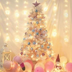 rosafarbener künstlicher Weihnachtsbaum mit kirschblütenverlauf und metallständer für saisonale weihnachtsdekorationen – Kahler Baum 180 cm, gedenktag