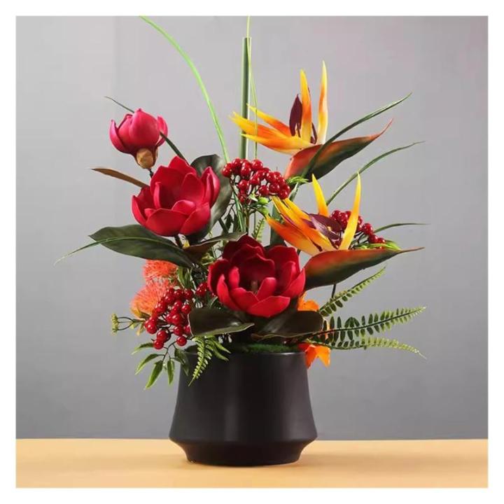 Kunstblumen Künstliche Blumen in Vase – Simuliertes Pflanzenarrangement für Wohnzimmer, Büros und Heimdekoration, lebensecht, pflegeleicht für jeden Anlass