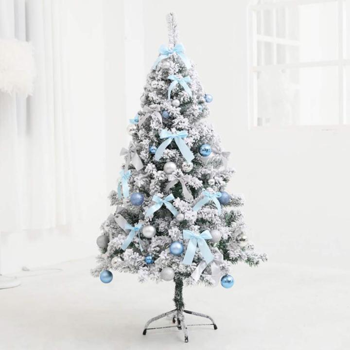 Leichter künstlicher Weihnachtsbaum, beflockter Schnee mit Ornamenten, Metallbeinen, Glasfaser-Baum, klassisch für Dekorationen im Innenbereich, 9,8 Fuß, modisch，A-6.8Ft(210CM