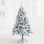 Leichter künstlicher Weihnachtsbaum, beflockter Schnee mit Ornamenten, Metallbeinen, Glasfaser-Baum, klassisch für Dekorationen im Innenbereich, 9,8 Fuß, modisch，A-diamater360