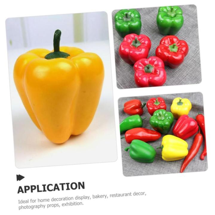 1 Satz Simulationsmodell Paprika Schaufensterpuppe Maneküre- Set Repiclas Kunstpfeffer Replikate Chili-Pfeffer-verzierung Falsches Pfeffermodell Falscher Chili Poly-Drache 5st