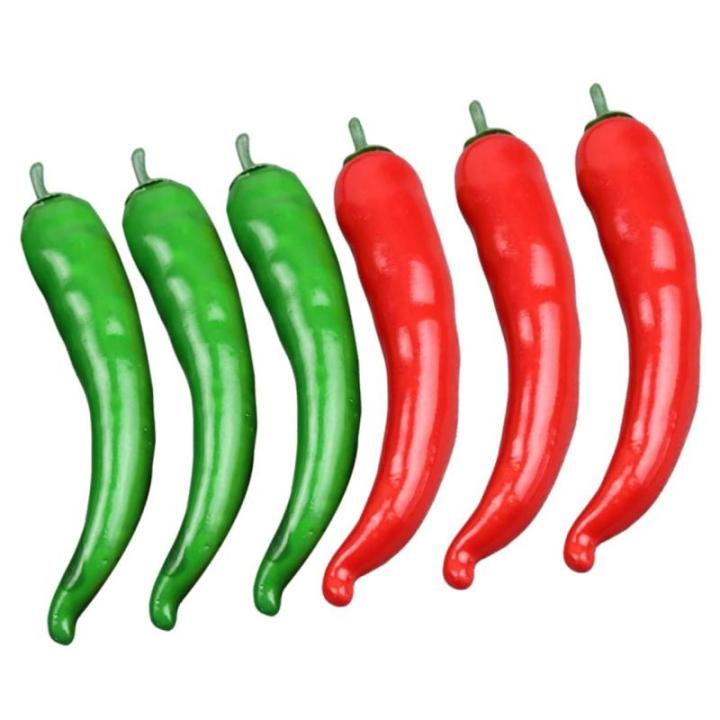 3 Sätze Simuliertes Pepper-Modell Wohnungsdeko Hausdeko Gemüse Obst Girlande Weinrebe Gefälschter Pfeffer Simulation Pfeffer Pfeffer-Modell-Requisite Poly-Drache 6 Stück * 3