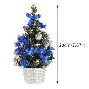 2 Stück Mini-Weihnachtsbaum, Blau, Künstlicher Kleiner Weihnachtsbaum, Tisch-Schreibtisch-Dekoration, Kleiner Weihnachtsbaum, Mini-Weihnachtsbaum, Weihnachtsdekoration