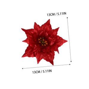 14 STK Künstliche Blumen Strauß Kleine Weihnachtsdeko Christbaumschmuck Weihnachtsstern Gefälschter Weihnachtsstern Blumengirlande Mini-weihnachtsschmuck Mini-Kranz Gold Sport R