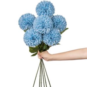 10 cm grote kunstbloemen hortensia met 63 cm lange steel, 6 stuks blauwe kunstmatige hortensia-bloemen, kunststof bloemen, hortensia voor bruiloftsdecoratie, woondecoratie, kantoor