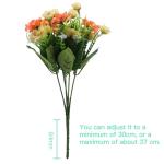 4 stuks kunstrozenbloemen, nepboeket, kunstzijde, bloemplanten, bloemstuk voor doe-het-zelf, binnen, buiten, keukentafel, tuinkantoor, bruiloftsfeestdecor - rood en champagne