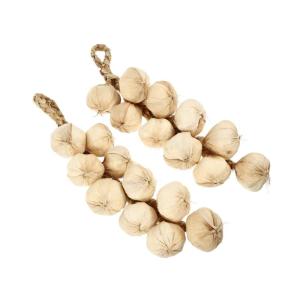 1 Satz 1 Satz Simulierte Knoblauchspieße Außendekoration Gefälschte Knoblauchdekoration Knoblauch Hängeschnur Gemüse Künstliche Knoblauchdekoration Künstliche 2Stk