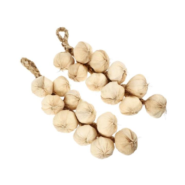 1 Satz 1 Satz Simulierte Knoblauchspieße Außendekoration Gefälschte Knoblauchdekoration Knoblauch Hängeschnur Gemüse Künstliche Knoblauchdekoration Künstliche 2Stk