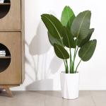 Kunstplant, paradijsvogel, boom, 120 cm, plastic plant, palm in pot, tropisch Hawaï, groen, nepplant, voor slaapkamer, woonkamer, tuin, deco (2 stuks)