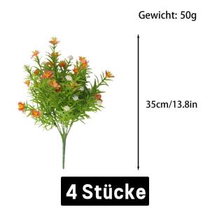 Deko Blumen Künstlich Pflanzen Künstliche Blume für Außen Innen Kunstpflanzen Kunstblumen Basteln für Home Wanddekoration Büro Küche Garten 0813