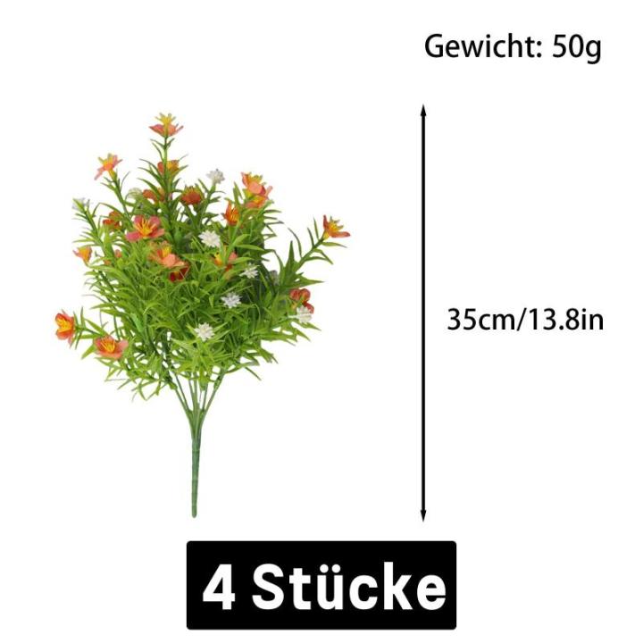 Deko Blumen Künstlich Pflanzen Künstliche Blume für Außen Innen Kunstpflanzen Kunstblumen Basteln für Home Wanddekoration Büro Küche Garten 0813