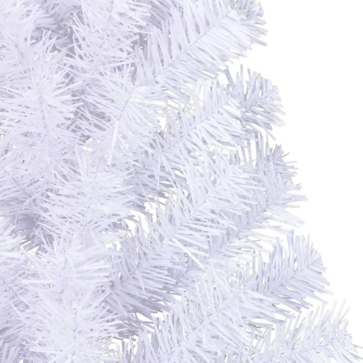 Kunstkerstboom met standaard, hoge kunstkerstboom, 120 cm hoog, kerstdecoratie van pvc en staal, wit