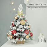 50CM Fallender Schnee Beflockter Weihnachtsbaum aus PVC-Material mit Sackleinenbasis, Mini-Desktop-Dekorationsbaum, Geeignet für Weihnachten, Zuhause/Büro/Küche, Restaurant/Desk