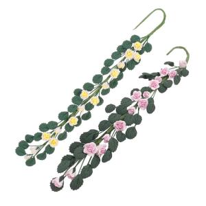 2 Stück Schnur Rosenstrauß Garden Decor gartendeko rostoptik Puppenhaus-Blumendekoration Rosenblumengirlande künstliche Blumen Pflanzen Simulationsblumendekor kleines Blumenmode