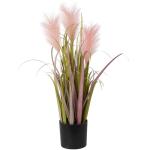 Kunstgras kunstgras, decoratief gras, hoog, 66 cm, kunstplant gras in pot, ziet eruit als echt, grasarrangement, , solitair gras, siergras, tafeldecoratie, roze