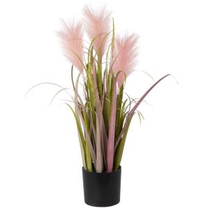 Kunstgras kunstgras, decoratief gras, hoog, 66 cm, kunstplant gras in pot, ziet eruit als echt, grasarrangement, , solitair gras, siergras, tafeldecoratie, roze