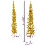Künstlicher Weihnachtsbaum Golden 210 cm Höhe PVC-Material Halb-Weihnachtsbaum Platzsparend Wand Christbaum Innen- und Außenbereich Wirtschaftliche Weihnachtsdekoration Festlich