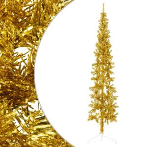 Künstlicher Weihnachtsbaum Golden 240 cm Höhe PVC-Material Halb-Weihnachtsbaum Platzsparend Wand Christbaum Innen- und Außenbereich Wirtschaftliche Weihnachtsdekoration Festlich