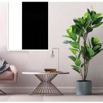 Lebensechter Kunstbaum Künstliche Pflanzen Gefälschter Gummibaum Grünes Blatt Tropische Pflanzen mit Topfgrün Floral Jungle Party Home Garden Decor Dekorationspflanze