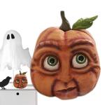 Ausdrucksstarker Gesichtskürbis,Künstliche Kürbisse | Harz-Halloween-Außendekoration | Dekorative Requisiten, Kürbisdekoration für die Halloween-Dekoration zu Hause