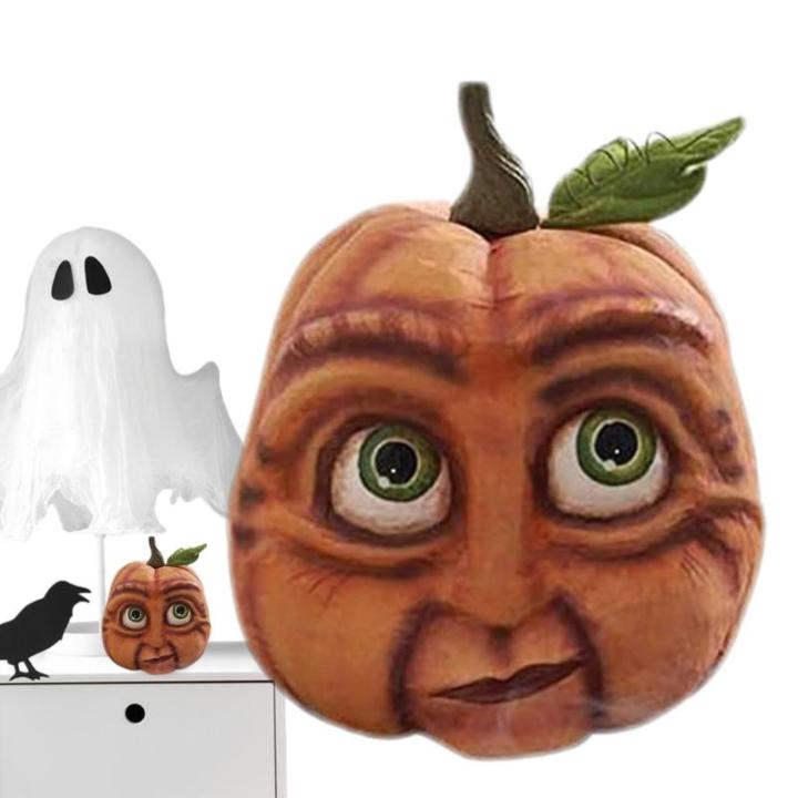 Ausdrucksstarker Gesichtskürbis,Künstliche Kürbisse | Harz-Halloween-Außendekoration | Dekorative Requisiten, Kürbisdekoration für die Halloween-Dekoration zu Hause