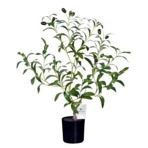 60cm künstliche Oliventopfpflanze, nur für den Innenbereich mit lebendigem Stamm, verstellbarem Zweig und prallen Oliven, deko für Büro, Laden, Wohnung und Party