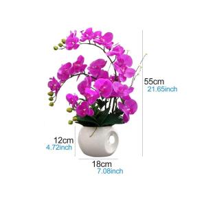 Kunstblumen Künstliches Blumenset, künstliche Blumen im Topf, schöne Blumen, künstliche Orchidee mit Vase, Phalaenopsis-Pflanzgefäß, Wohnzimmer für jeden Anlass