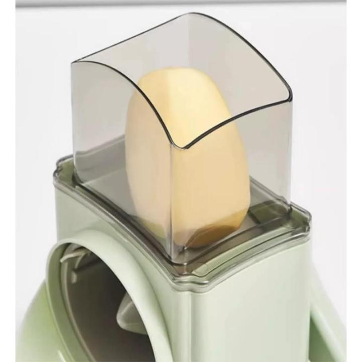 Rotary Cheese Grater Shredder - Kitchen Manual Speed Slicer mit Griff Starke Saugbasis für Kartoffel, Karotte, Gemüse, Nüsse, Zucchini,C