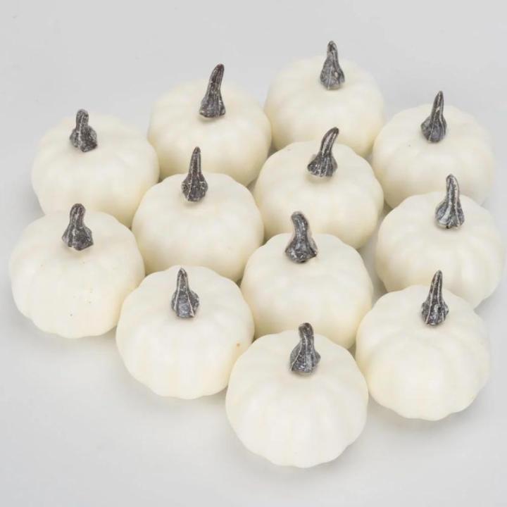 12 stuks pompoenen herfstdecoratie pompoenen decoratieve pompoenen herfstdecoratie herfstdecoraties kunstpompoenen voor herfst Thanksgiving Halloween feestdecoratie thuis boerderij