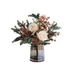 Kunstblumen Künstliche Blumensträuße für den Innenbereich – Simulationsblumen aus Seide in Einer Glasvase für Tisch- und Wohnzimmerdekoration, künstliche Pflanzen für jede