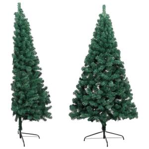 Künstlicher Halb-Weihnachtsbaum Beleuchtung Kugeln Grün 180 cmGün und Golden