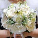 Hochzeitsstrauß for die Braut mit künstlichen Blumen, DIY-Sträuße, romantischer Hochzeitsstrauß, Brautsträuße, künstliche Blumen(White)