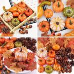 50 Stück Halloween- und Thanksgiving-Dekorationsset Simulation Kürbis Hausgarten Herbsternte Dekoration Herbstferien Party Dekoration (Größe: 50 Stück)