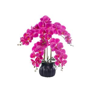 Kunstblumen Künstliche Blumen, künstlicher Orchideen-Bonsai mit Keramiktopf, gefälschter Phalaenopsis-Blumenstrauß mit Vase für die Hochzeitsfeier zu Hause für jeden Anlass